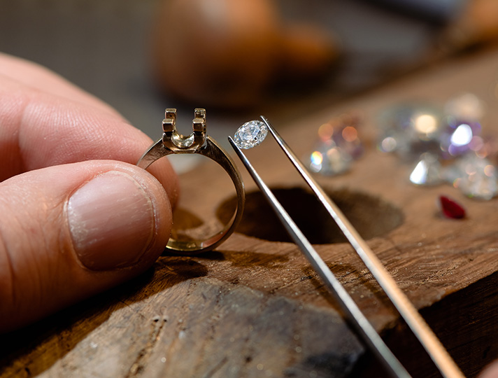 Student learning to make a ring